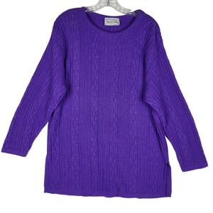Diane Von Furstenberg Sweater Women's M/L Purple‎ Metallic The Color Authority
